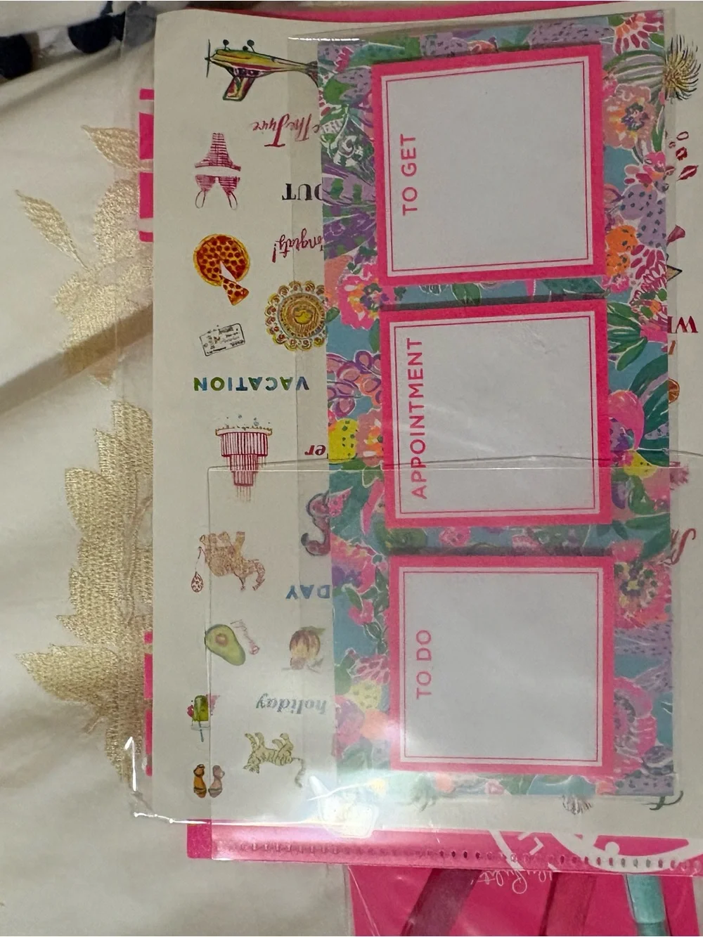 New Without Tags Lilly Pulitzer Colorful Pouch with Planner Accessories